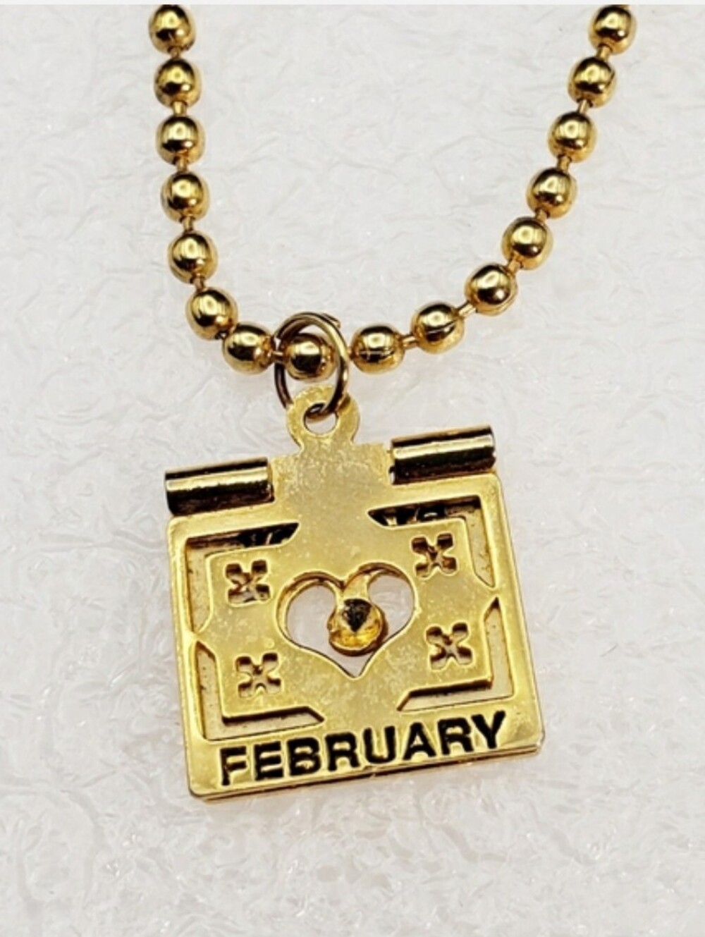Gold Tone February 'Love Note' Birthstone Pendant Necklace
